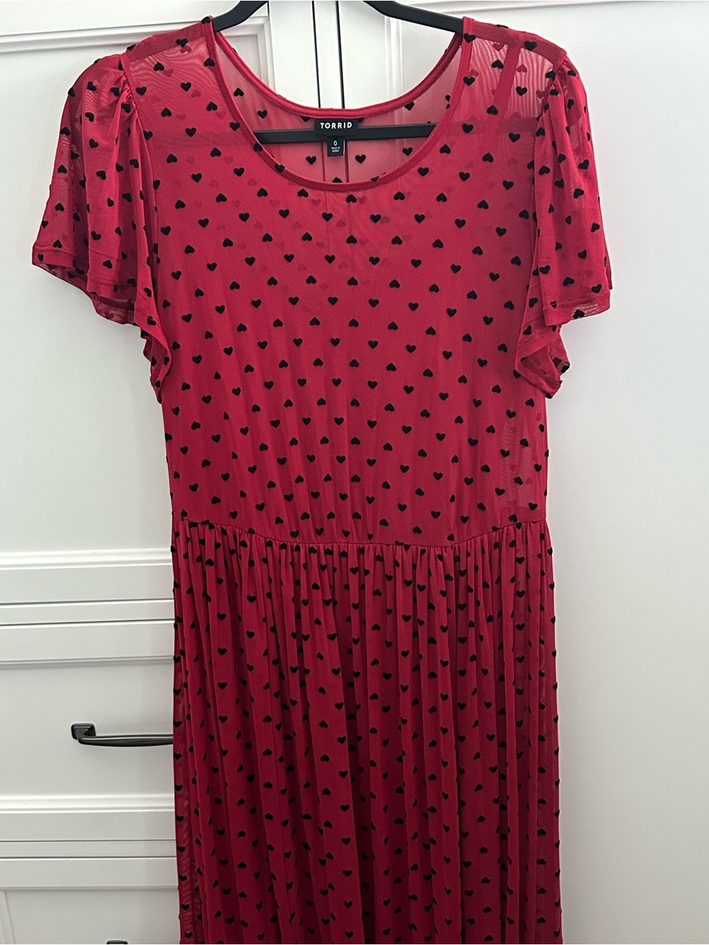 torrid Red Maxi Dress with Black Heart Print - Picture 2 of 4